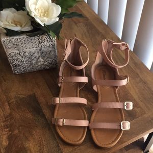 Pink with Gold buckles Gladiator Sandals